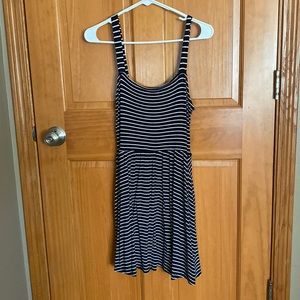 Short black and white striped dress